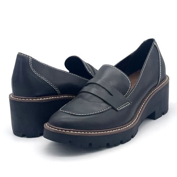 Blondo Waterproof Dulce Platform Loafer Black Leather Lug Sole Shoes Size 10 - Picture 16 of 16